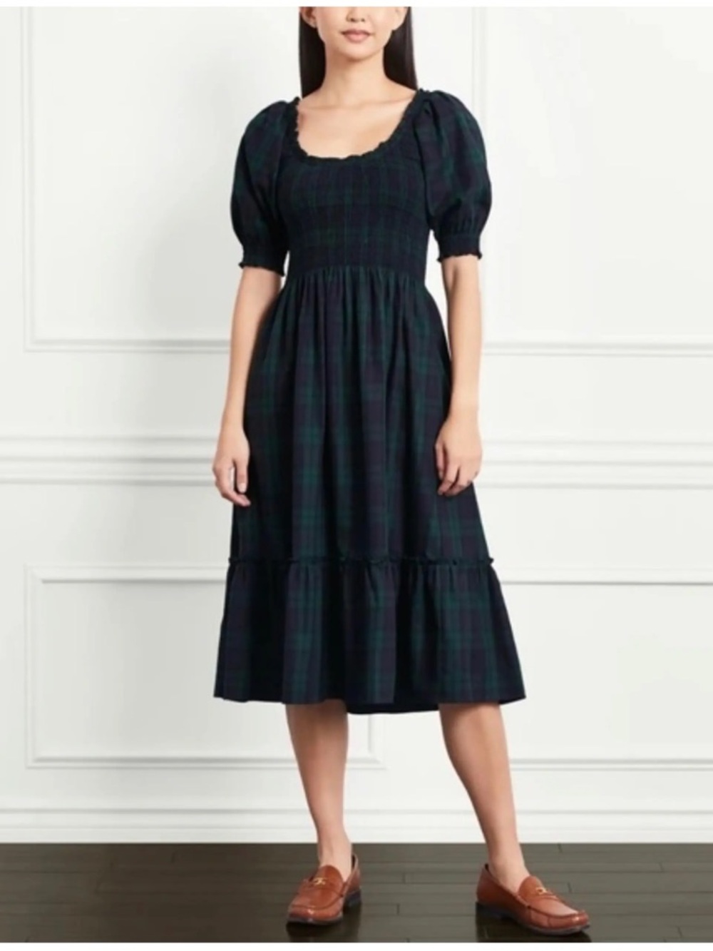 Hill House Louisa Dress in Blackwatch Tartan